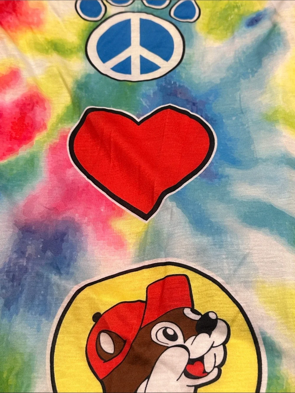 BUC-EES pet dog XL Tie-Dye Paw peace love heart Graphic Tee shirt lot set 3 new